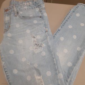 Gap polka dot jeans sz 6